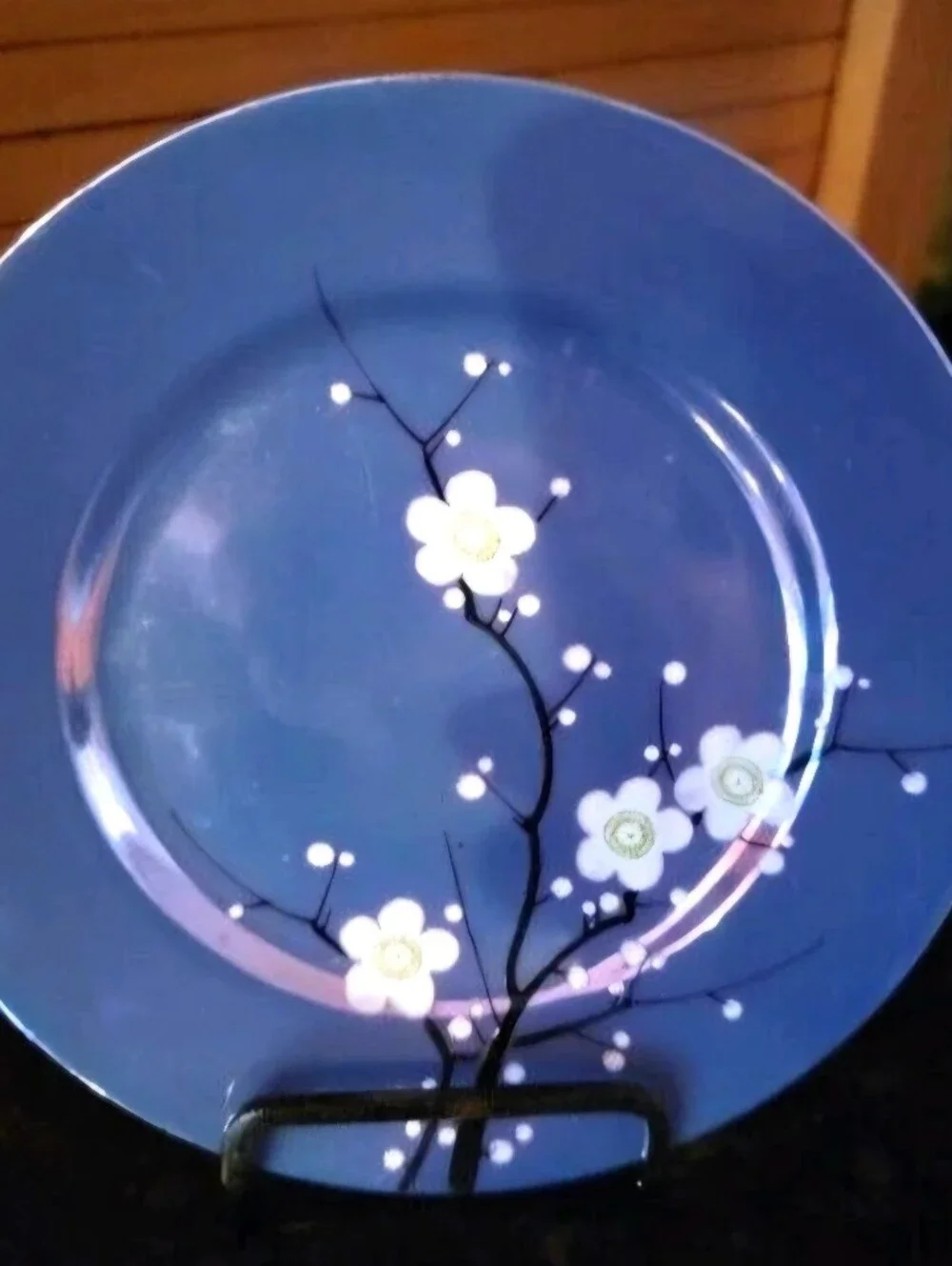 Vintage Cherry Blossom Lusterware 3 Bread & Butter Plates 'Rising Sun Japan